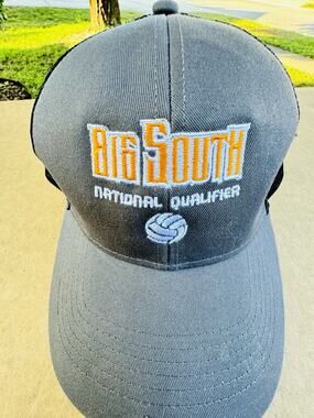 Big South National Qualifier Volleyball Gray Black Mesh Trucker Hat